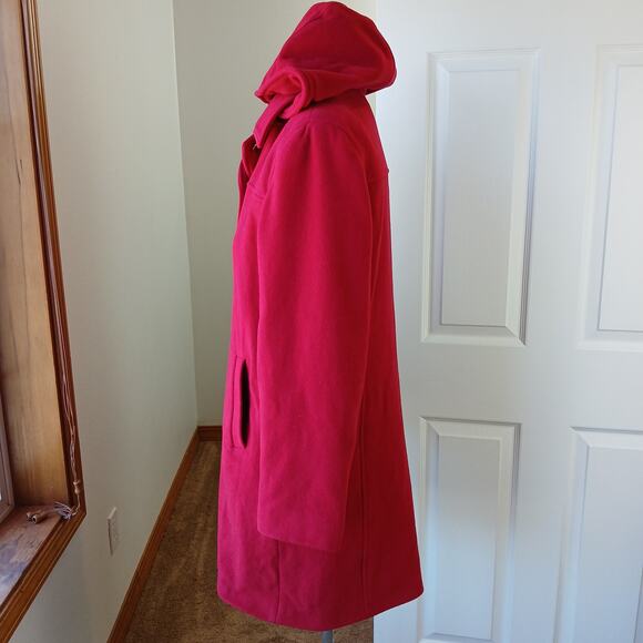 Collection by Gallery Little Red Riding Hooded Peacoat Large wool blend buttons - Picture 3 of 14